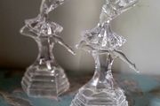 Vintage pair of lead crystal ballerinas