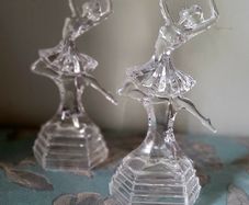 Vintage pair of lead crystal ballerinas