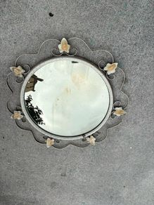 Retro vintage petit concave mirror c1960