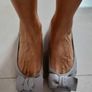 Lou Lou Grey Leather Flats with Bows Sz 41 (Fit 8-8.5 UK) - Rrp 245 (New) Image 2