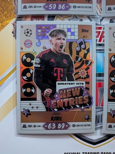 Greatest Hits New Entries Set Topps Match Attax 20th Anniversary 2026/27  Felix Nmecha Borussia Dortmund Infinity Topps Match Attax 20th Anniversary 2026/27  Brand New pack pulled sleeved and toploaded