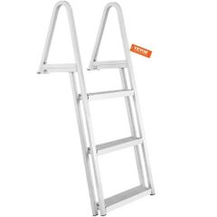 Ladder, Removable 3 Steps, 350 lbs Load Capacity, Aluminum Alloy Pontoon Boat Ladder with 4'' Wide Step & Anti-Slip Design Pedal