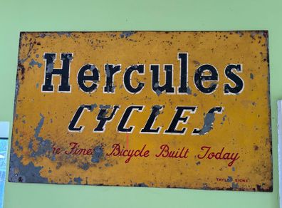 Vintage Hercules Cycles painted sign