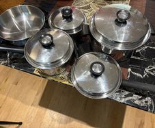 Vintage Amway Queen Stainless Steel Cookware Set, Mid Century Retro Kitchenware