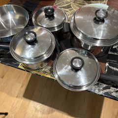 Vintage Amway Queen Stainless Steel Cookware Set, Mid Century Retro Kitchenware