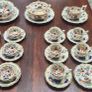 Japanese-inspired Imari pattern with cobalt blue, red, and gold gilding china Image 2