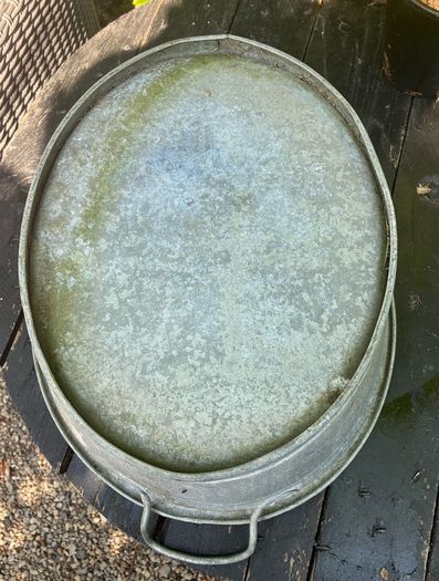 Vintage Galvanised Oval Wash Tub or Planter