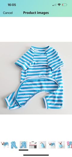 Dog Clothes, Dog Colorful Stripe Pajamas Soft Cotton Jumpsuit Bulldog Onesies Costume for Puppy Small Medium Dogs