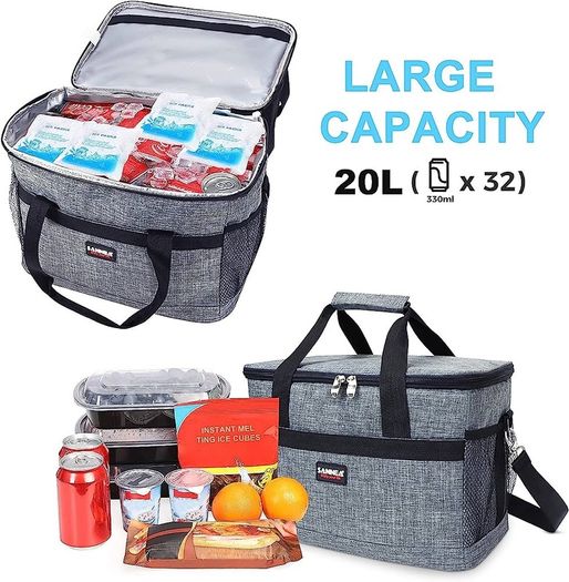 Cool Bag, Large Capacity Lunch Bag, Insulated Box Soft Cooler Bags, Easy to Carry Outdoor BBQ/Picnic/Camping/Family Activitives (FREE SHIPPING)