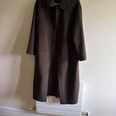 Premium Long Wool Coat - Dark Brown (Size 38) + 2 FREE Stylish Hats