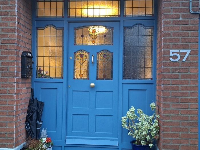Stained Glass hardwood front door