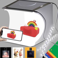 Mini Photo Studio Light-box, Portable Folding Photography Lighting Tent Kit with 40 LED Lights + 6 Color Backdrops for Small Size Products Photography (FREE POSTAGE)