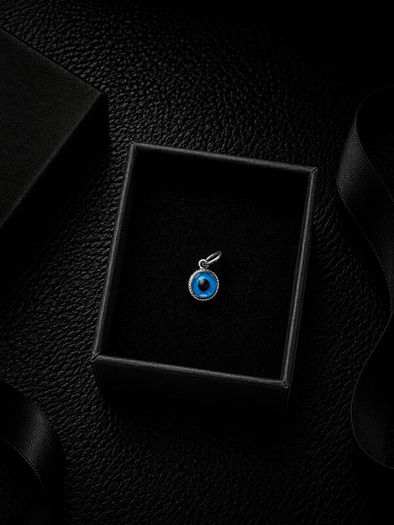 925 Vintage Sterling Silver Evil Eye Protection Charm