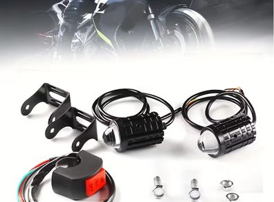 2pcs Lights+switch Motorcycle Headlights with Switch