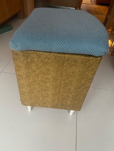 Mid century .Newly covered bedroom seat with storage