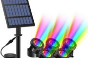 Solar Pond Lights, 5-in-1 Submersible Pond Light Outdoor Solar Landscape Spotlight Underwater Lights IP68 Waterproof Amphibious Lighting Light 2 Modes for Pond,Garden,Outdoor (FREE POSTAGE)