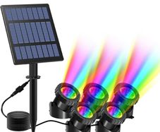 Solar Pond Lights, 5-in-1 Submersible Pond Light Outdoor Solar Landscape Spotlight Underwater Lights IP68 Waterproof Amphibious Lighting Light 2 Modes for Pond,Garden,Outdoor (FREE POSTAGE)