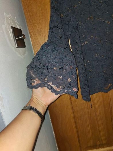 Charcoal lace top