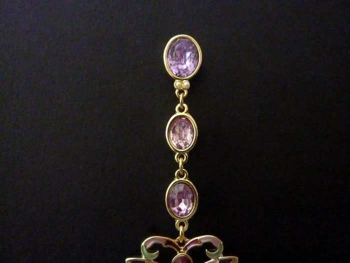 Butterfly Purple Drop Dangle Earrings