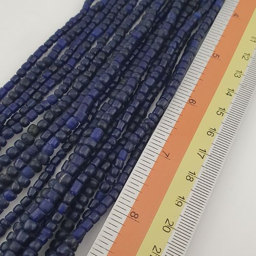 Antique African Style Dark Blue 4-5.5mm Glass Beads Necklace Strand