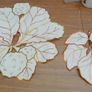 Vintage linen table mats,  leaves, leaf, vintage coasters Image 4