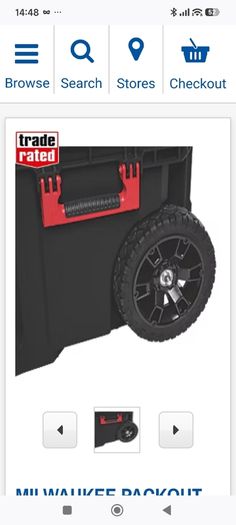 Milwaukee tool pack out tool box trolley.
