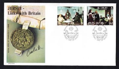 1980 Jersey Europa Stamps Famous People Commemorative Stamps First Day cover (FDC)