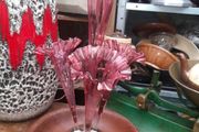 A Beautiful Antique Victorian 3 Cranberry Glass Eperne