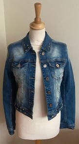 SMAGLI jeans stretch denim bomber jacket size medium