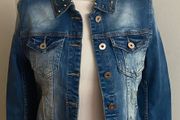 SMAGLI jeans stretch denim bomber jacket size medium