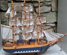 Wooden sailing boat ornament