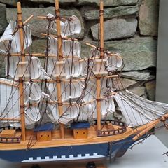 Wooden sailing boat ornament