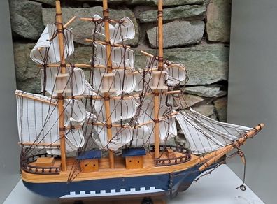 Wooden sailing boat ornament