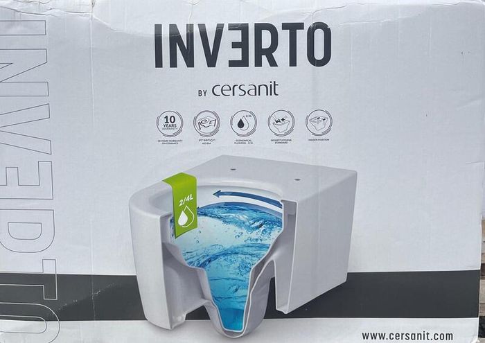 Cersanit Inverto rimless wall-hung toilet bowl, white
