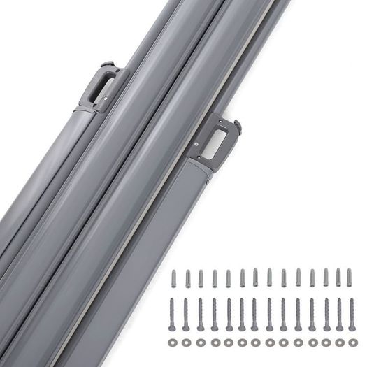 Double-sided awning 6 m anthracite  double-sided awning, 1.8 x 6 m (H x L), extendable side awning, privacy screen, sun protection, side blind, for balcony, terrace and garden, anthracite