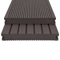 WPC Solid Decking Boards with Accessories Dark Brown, Light Brown & Grey