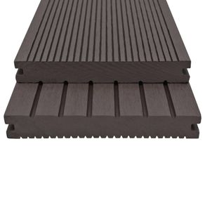 WPC Solid Decking Boards with Accessories Dark Brown, Light Brown & Grey