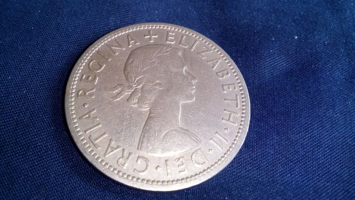 1955 Elizabeth II Half Crown.