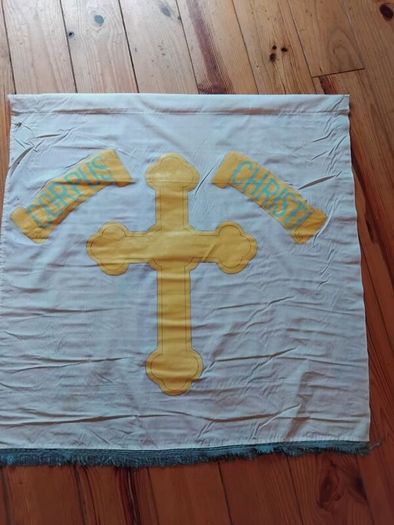 1950s hand painted religious Flag
