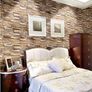 43.5X305cm Brown Stone Brick Self Adhesive Wallpaper,Furniture Stickers Brick Effect Contact Paper,Waterproof Gloss PVC Vinyl Wrap Film for Furniture Cover Surface Image 2