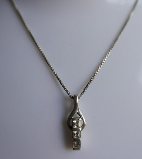 Vintage Sterling Silver 925 Drop Pendant Necklace length 18" - 4,5g