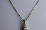 Vintage Sterling Silver 925 Drop Pendant Necklace length 18" - 4,5g