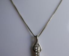 Vintage Sterling Silver 925 Drop Pendant Necklace length 18" - 4,5g