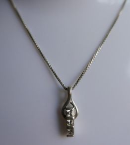 Vintage Sterling Silver 925 Drop Pendant Necklace length 18" - 4,5g