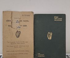 Rare 1948 Irish Passport & Travel card