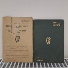 Rare 1948 Irish Passport & Travel card