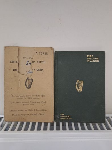 Rare 1948 Irish Passport & Travel card
