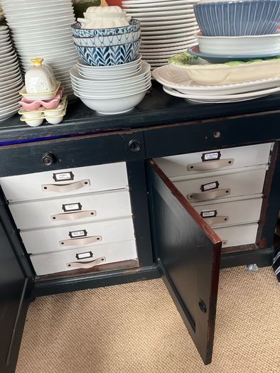 Old Belgian cupboard with 8 inside drawers