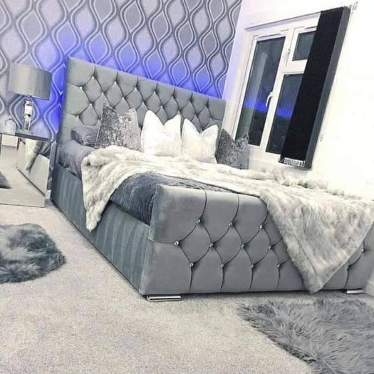 Brand New Framed Beds With Optional Gaslift Ottoman Storage,&  Tufted Sprung Memory Foam Mattresses Instock
