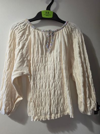 Zara girls cream textured blouse - age 5